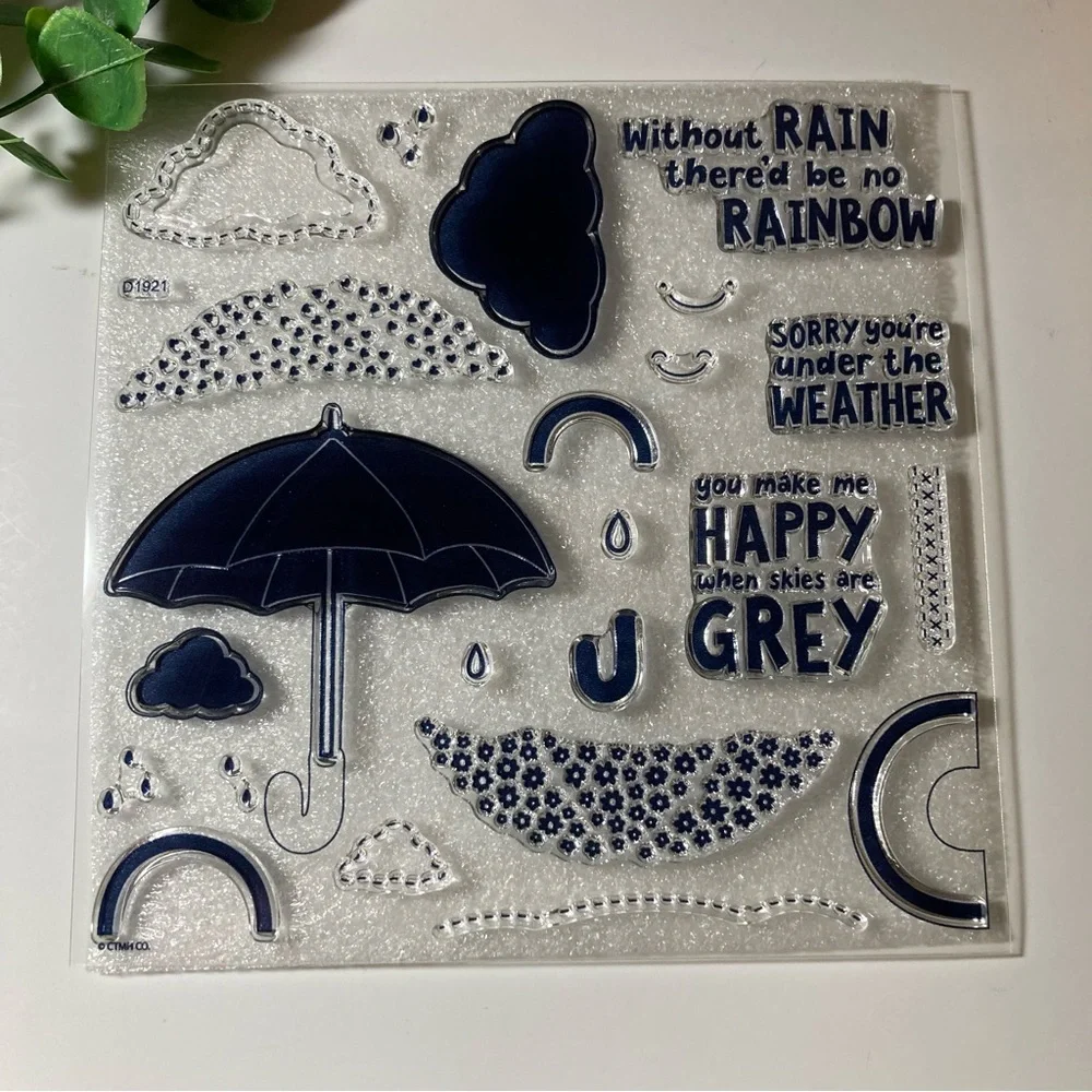 SOLD! CTMH • “When Skies are Grey” Clear Stamp and Die Set - Picture 3 of 8